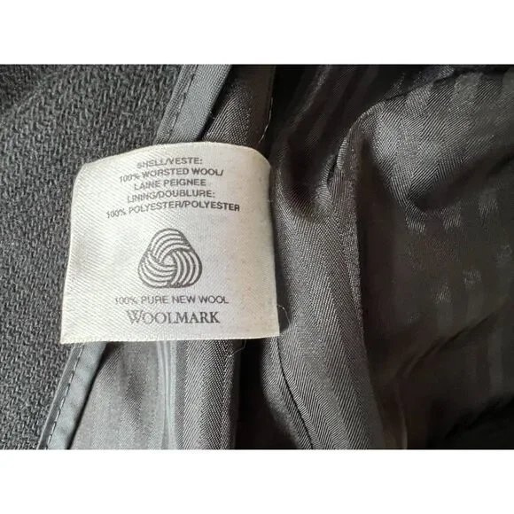 Jones New York black double breasted wool trench coat. L/XL - Picture 9 of 9